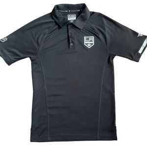 FANATICS / LA KINGS / NHL BLACK PRO RINKSIDE SHORT SLEEVE POLO SIZE S